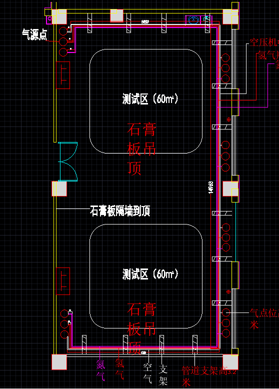 氫能源測試設備管道施工圖